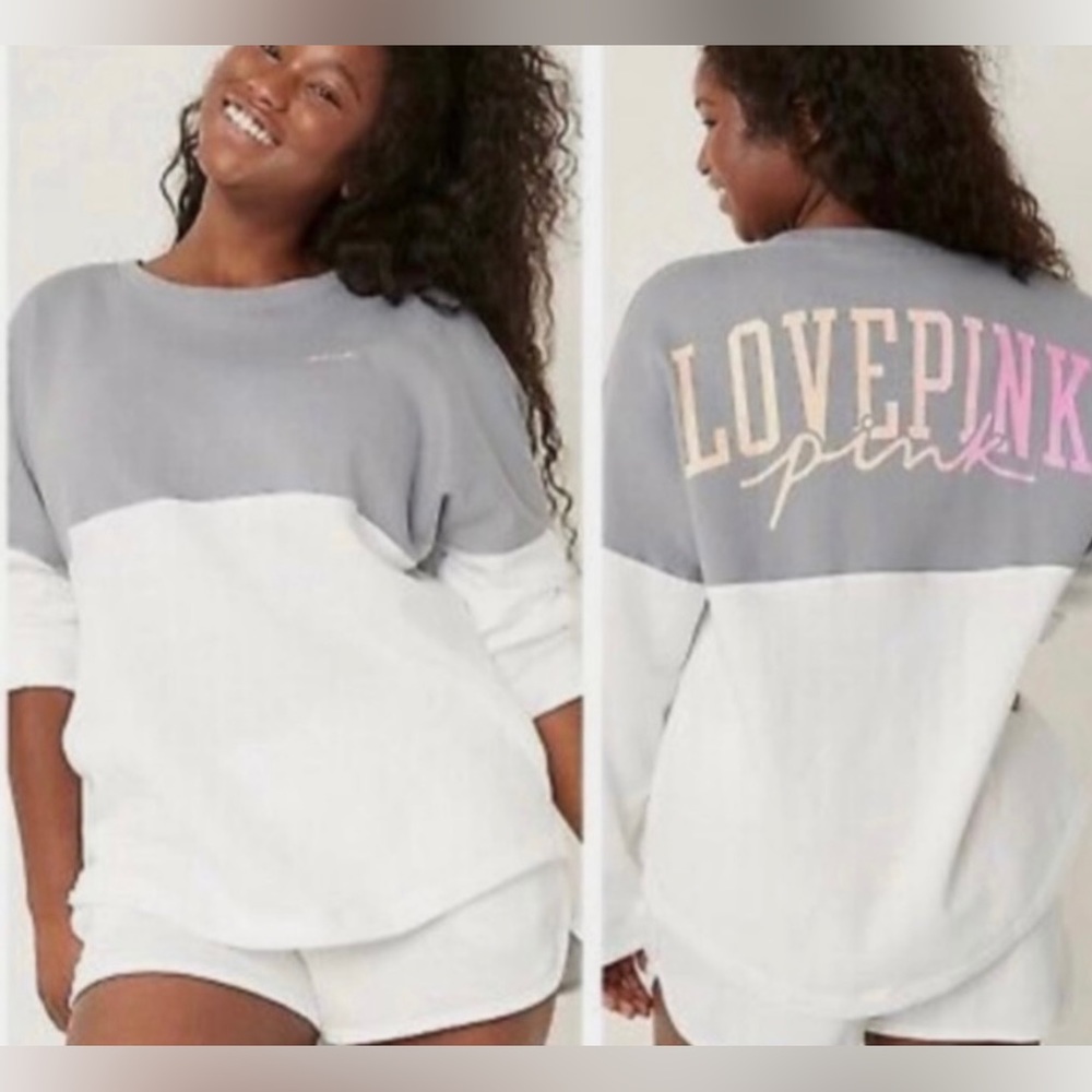 PINK by Victoria’s Secret Varsity Crew Sweatshirt Oversized